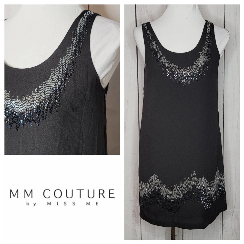 MM Couture beaded shift‎ dress NWT
